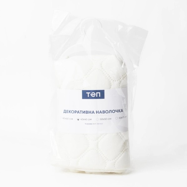 Фото - Наволочка ТЕП VELOUR 45х45 см з замком Молочний (2-05175_35627)